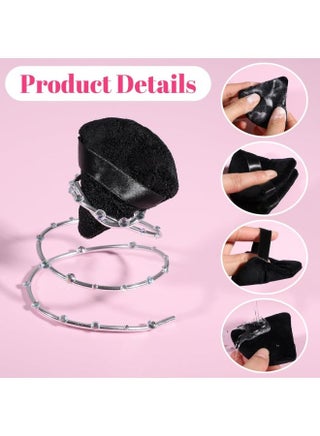 12 Pcs Triangle Powder Puff Set with Storage Box Pure Cotton Makeup Sponge Set Velour Powder Puff Soft Powder Puff for Face and Body Powder Cosmetic Foundation Sponge for Undereye Setting Face Makeup Puff Black - view 3